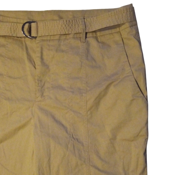 Chico's Lightweight Cotton Cropped Khakis Belted Waist Pockets Size 2.5 14 - Picture 3 of 9